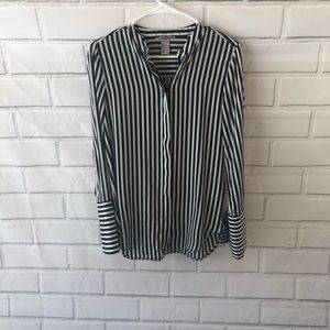 H&M Dark blue and white stripes blouse